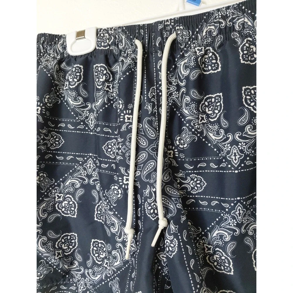 Pacsun Swim Shorts Mens Drawstring Handkerchief Blue, Lined W/Pockets S Med Swim